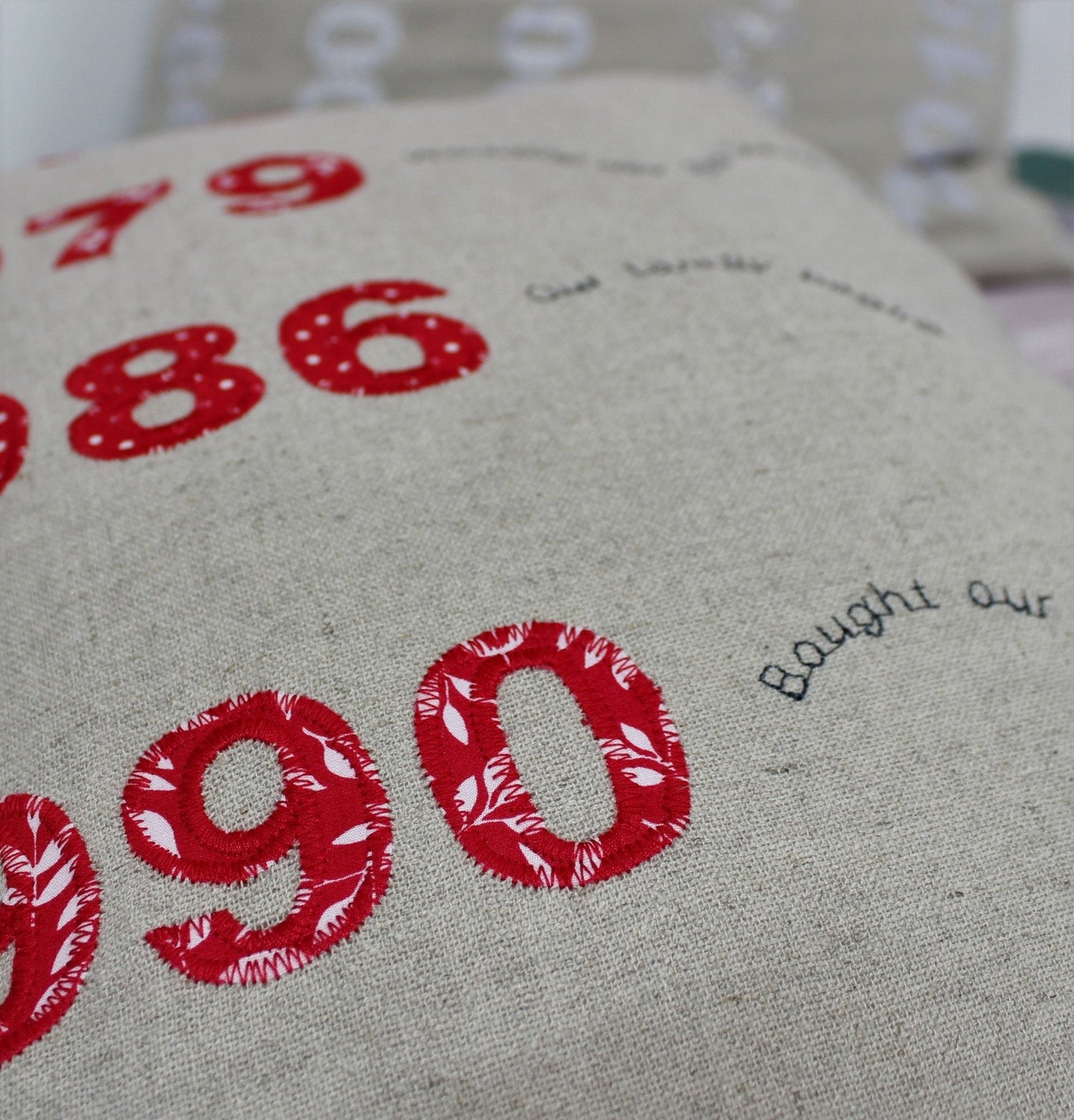 40th / Ruby Wedding Anniversary Gift Personalised Cushion - 2 Green Monkeys
