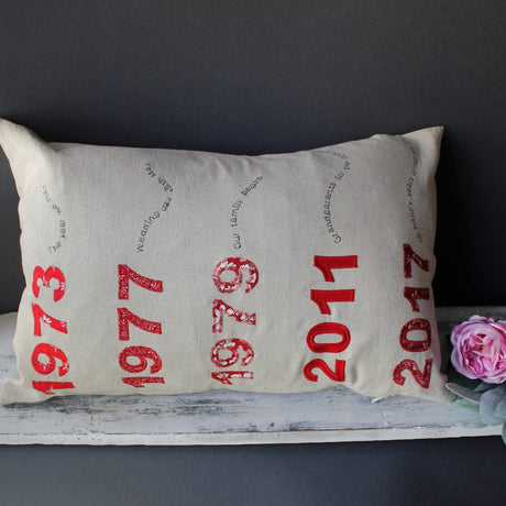 40th / Ruby Wedding Anniversary Gift Personalised Cushion - 2 Green Monkeys