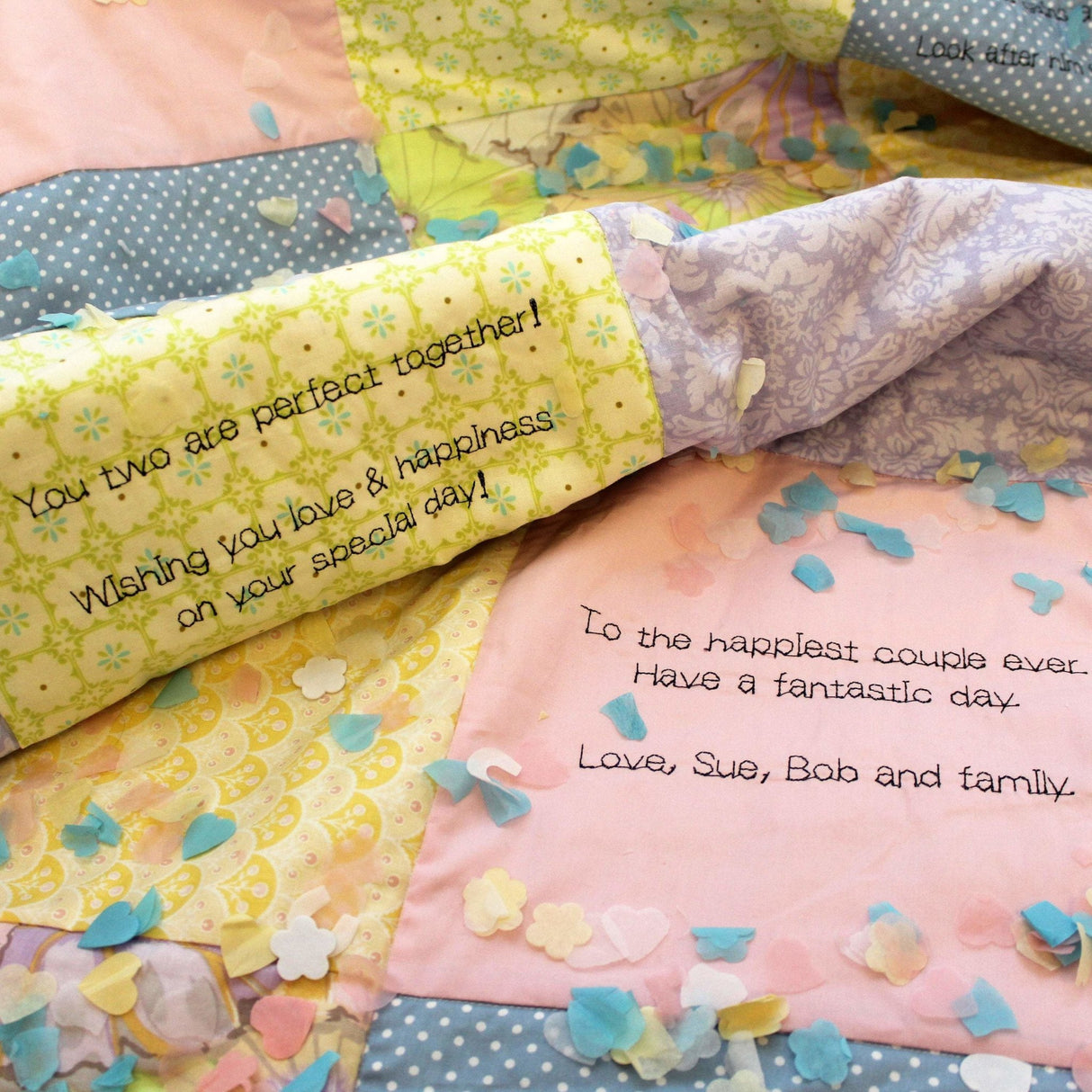 Bespoke Custom Personalised embroidered quilt - 2 Green Monkeys