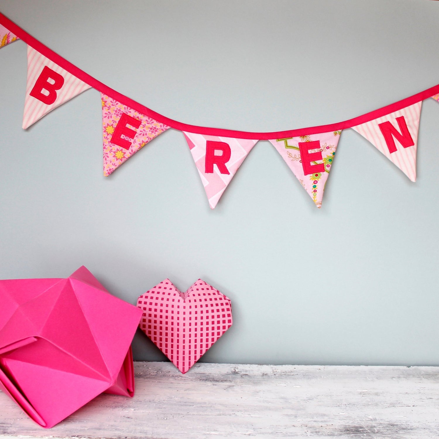 Bespoke Personalised Name Bunting (small flags) - 2 Green Monkeys