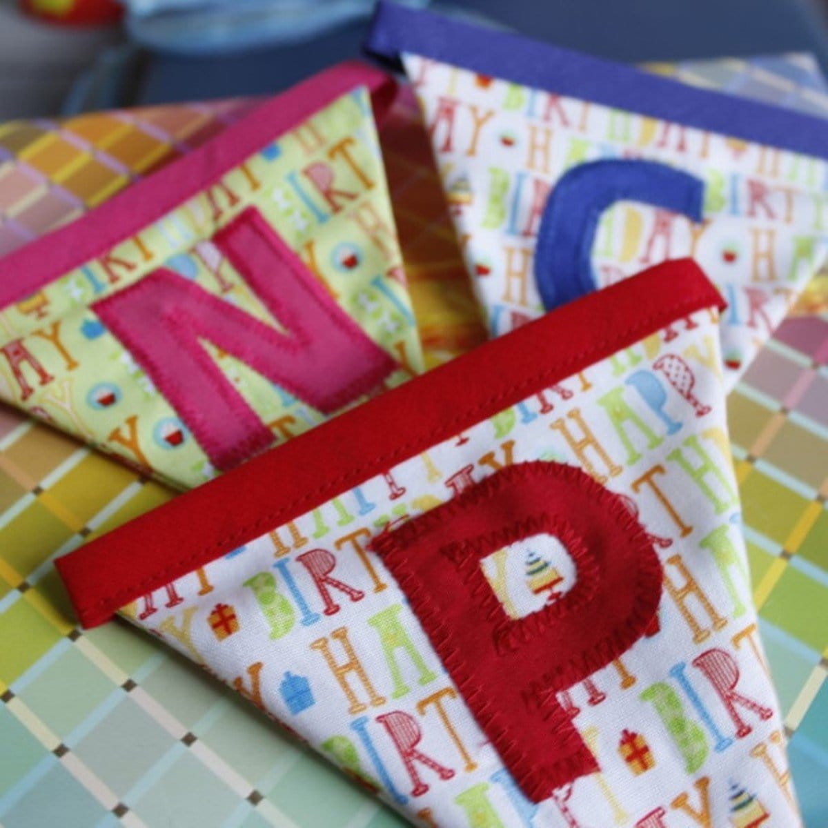 Bespoke Personalised Name Bunting (small flags) - 2 Green Monkeys