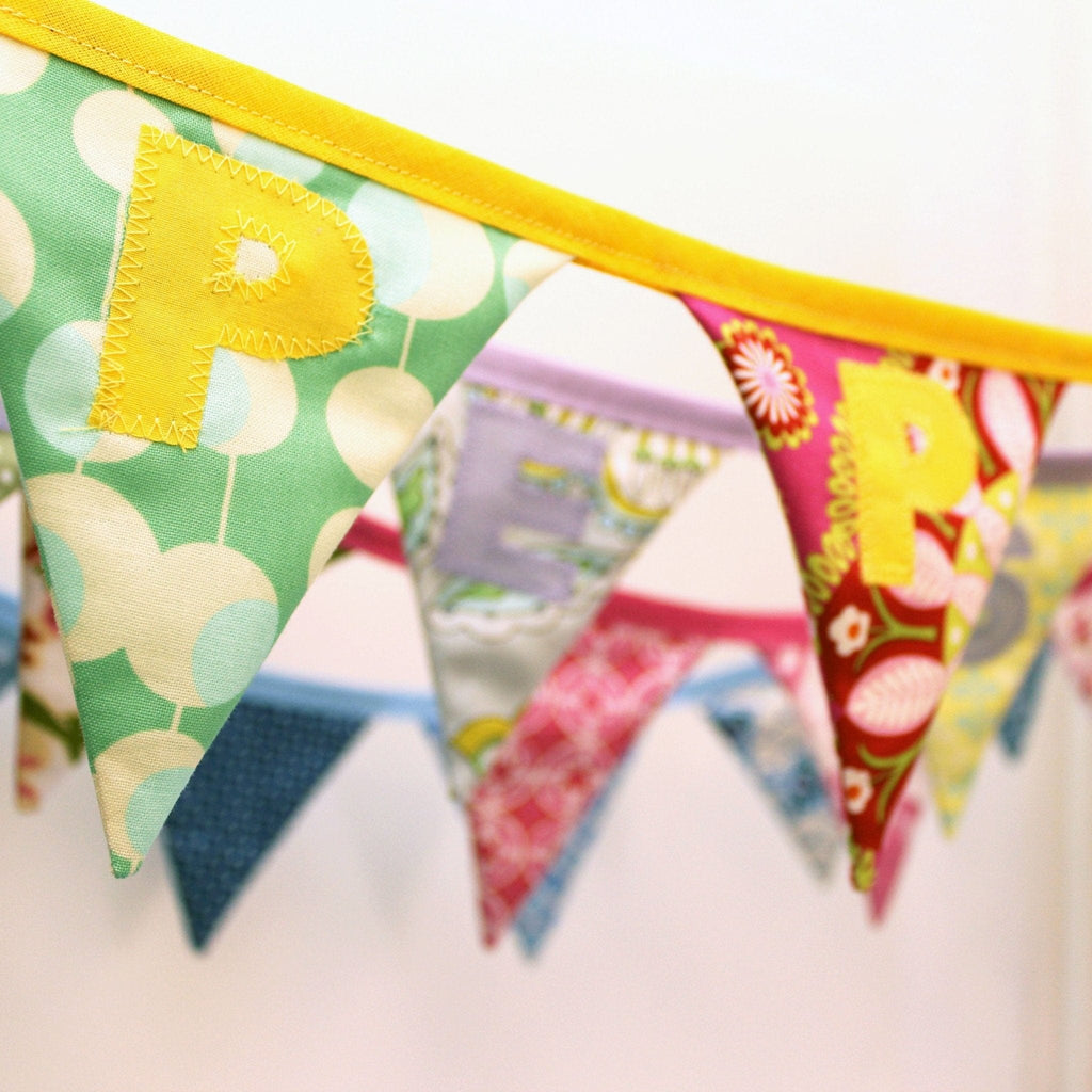 Bespoke Personalised Name Bunting (small flags) - 2 Green Monkeys