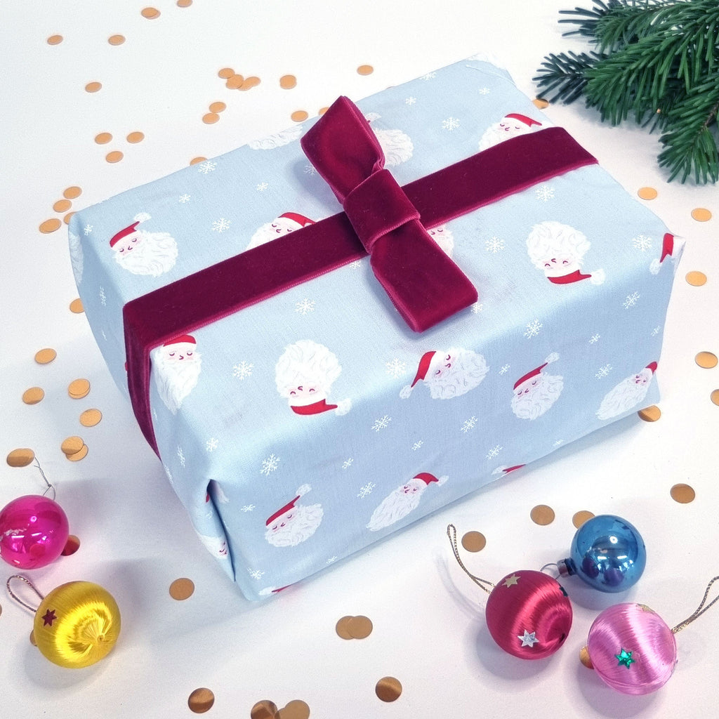 Eco Friendly Gift Wrapping - Cute Santa Design - 2 Green Monkeys