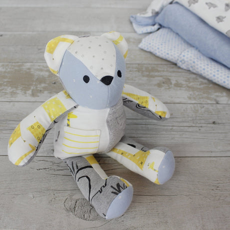 Memory keepsake bear - recycled from babies clothing - 2 Green Monkeys