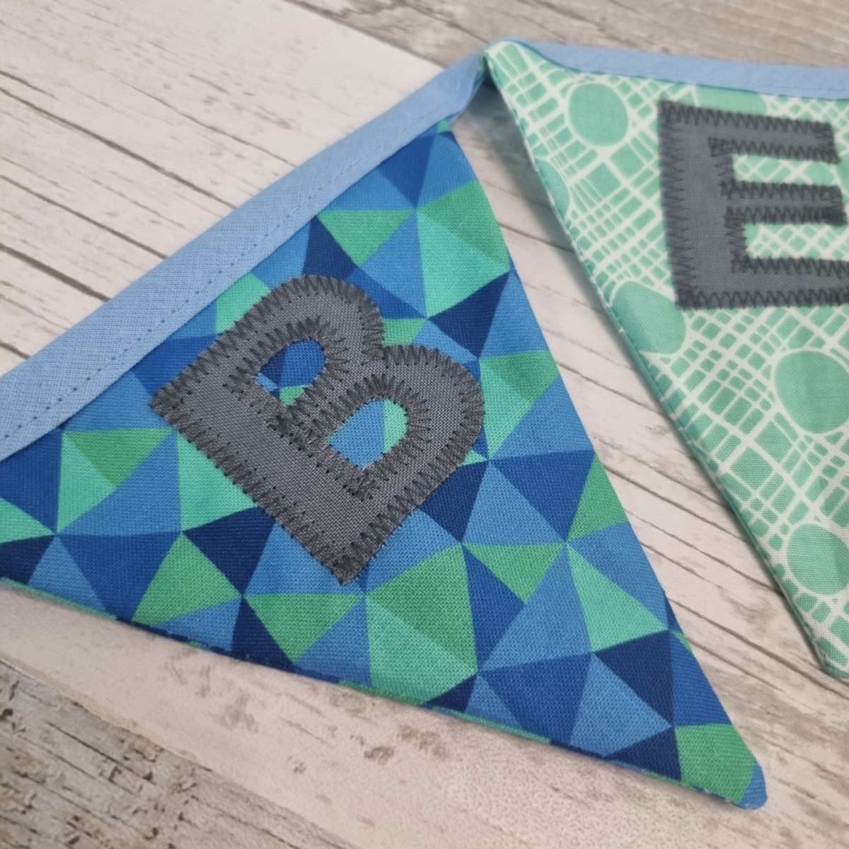 Personalised bunting - custom colour fabric - 2 Green Monkeys