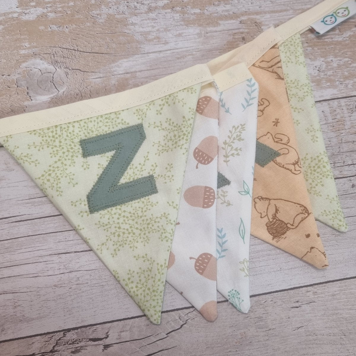 Personalised bunting - custom colour fabric - 2 Green Monkeys