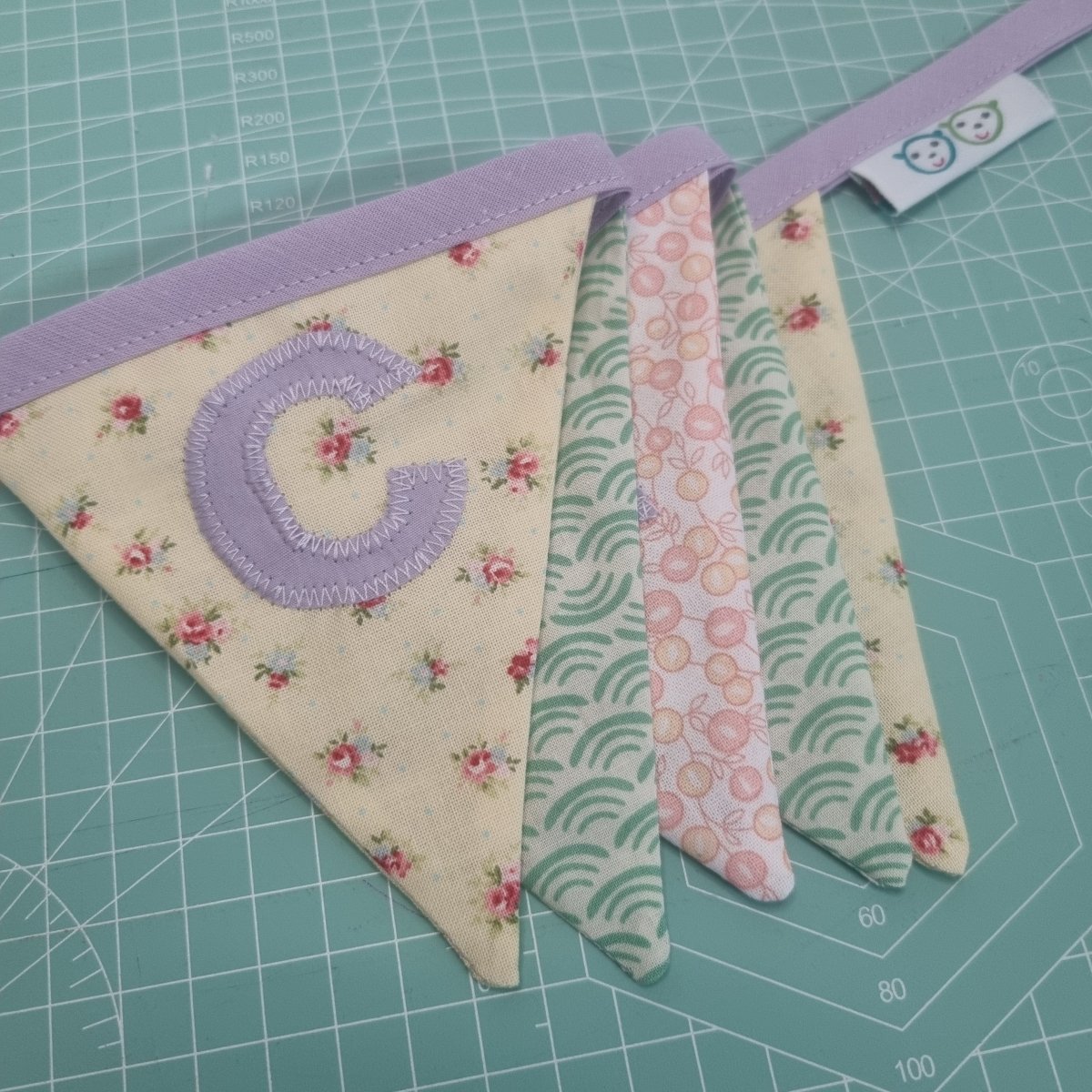 Personalised bunting - custom colour fabric - 2 Green Monkeys