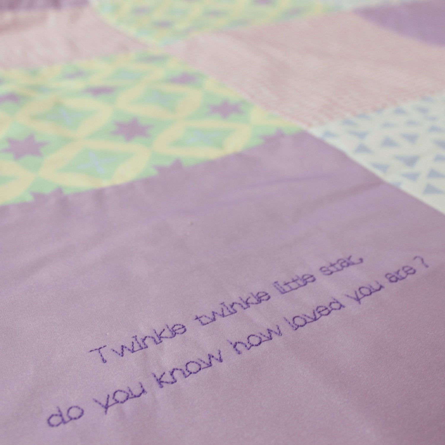 Personalised Embroidered Message Quilt - 2 Green Monkeys