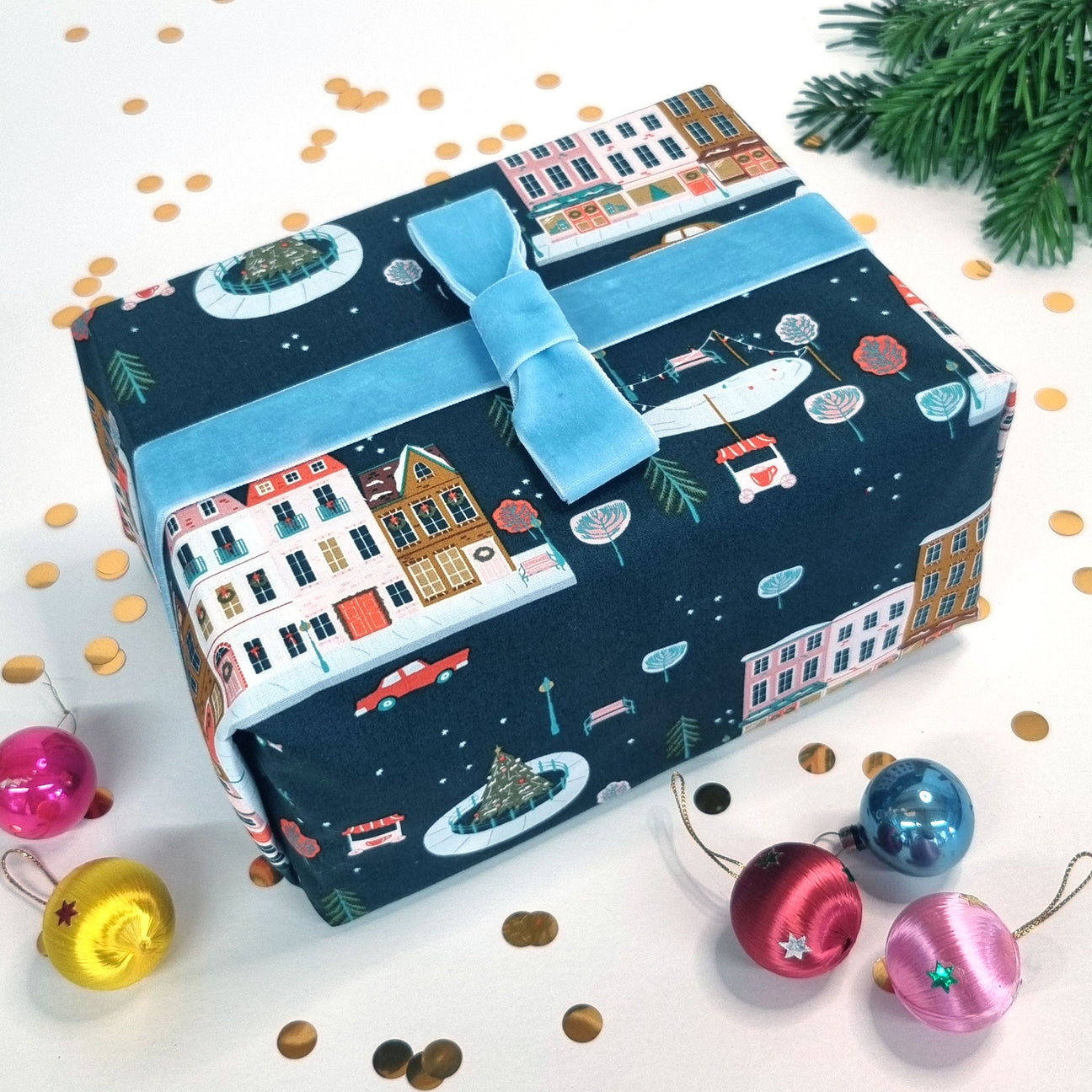 Fabric Gift Wrap - 2 Green Monkeys