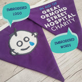 Custom embroidered business flags - 2 Green Monkeys
