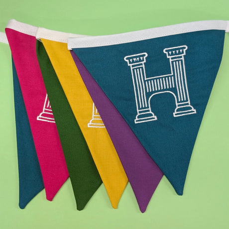 Custom embroidered event business bunting flags - 2 Green Monkeys