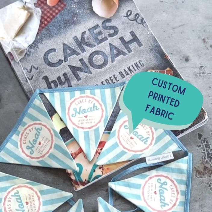 Custom printed fabric flags - 2 Green Monkeys