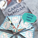 Custom printed fabric flags - 2 Green Monkeys