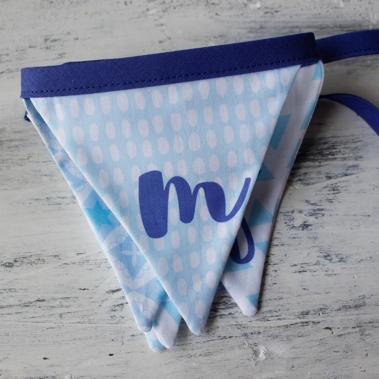 Blue Personalised Name Bunting - 2 Green Monkeys