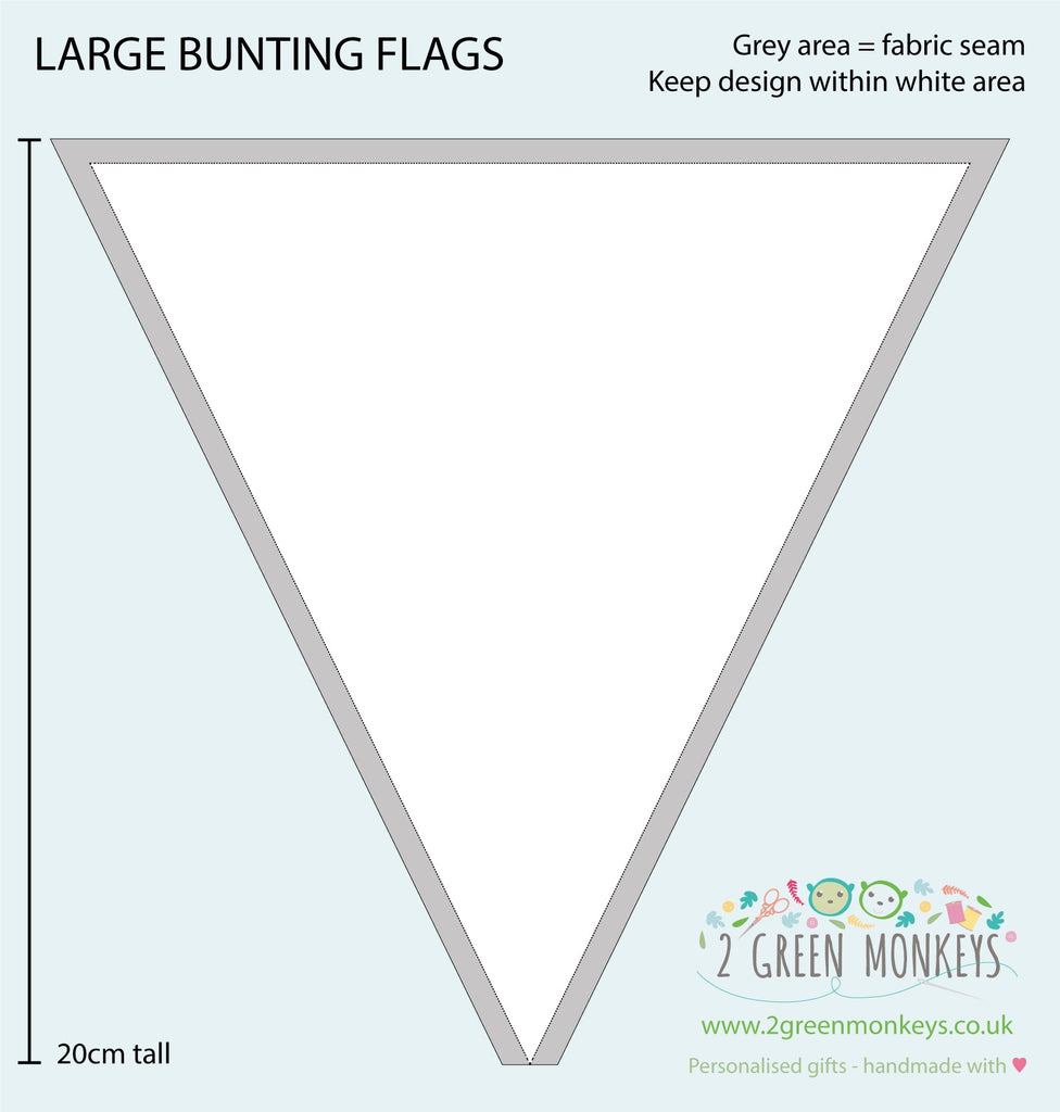 Business Bunting - custom printed fabric flags - 2 Green Monkeys
