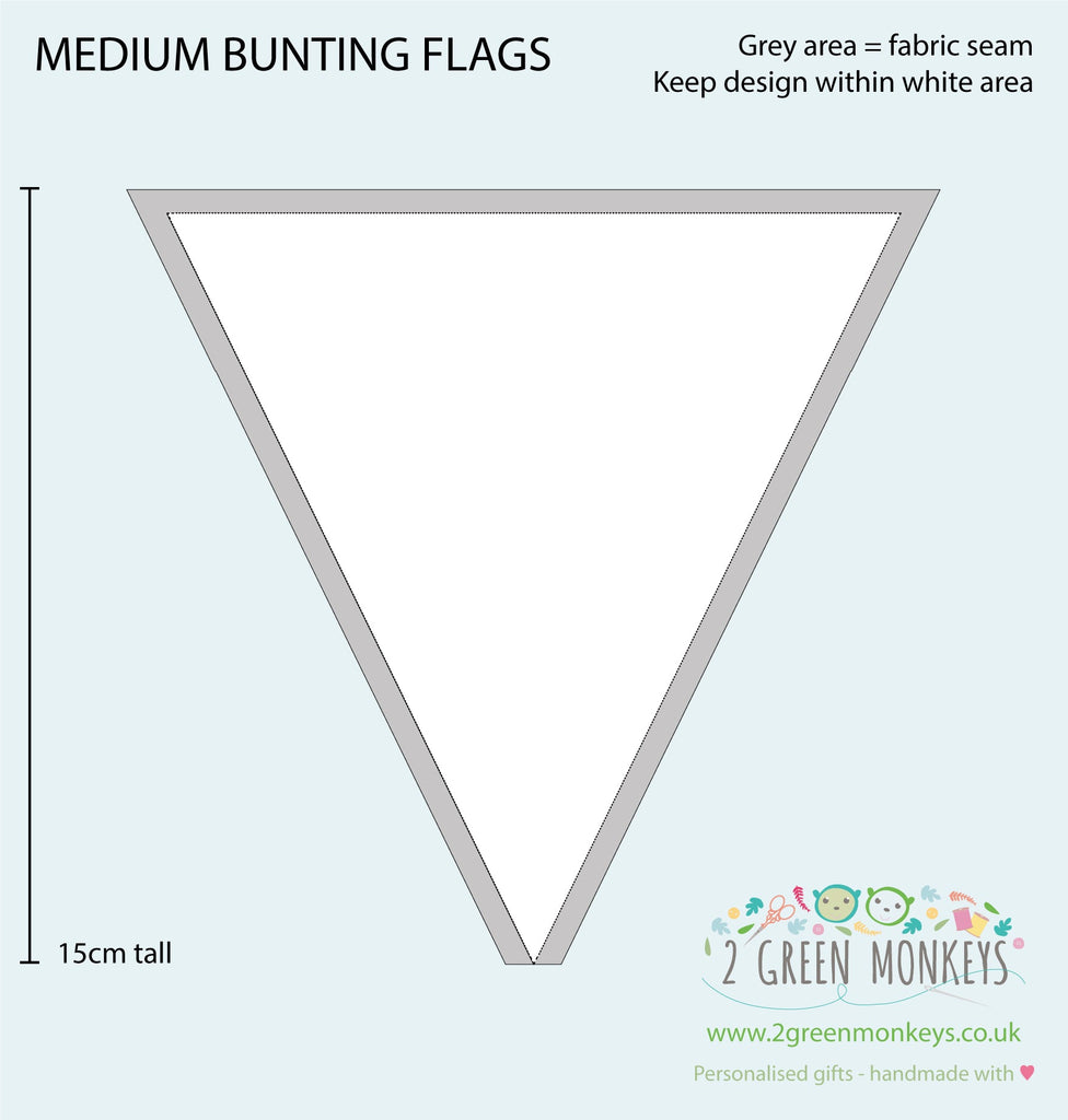 Business Bunting - custom printed fabric flags - 2 Green Monkeys