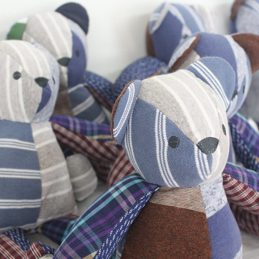 Memory bear keepsake with voicegift voice recorder message - teddy from clothing / shirt - 2 Green Monkeys