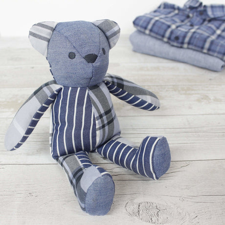 Memory bear keepsake with voicegift voice recorder message - teddy from clothing / shirt - 2 Green Monkeys