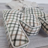 Memory keepsake alphabet letter initial cushion - made from loved ones clothing - 2 Green Monkeys