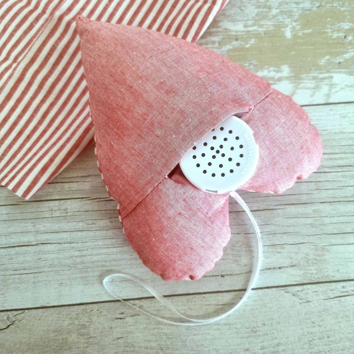 Memory keepsake heart with voicegift voice recorder message - made from loved ones clothing / shirt - 2 Green Monkeys