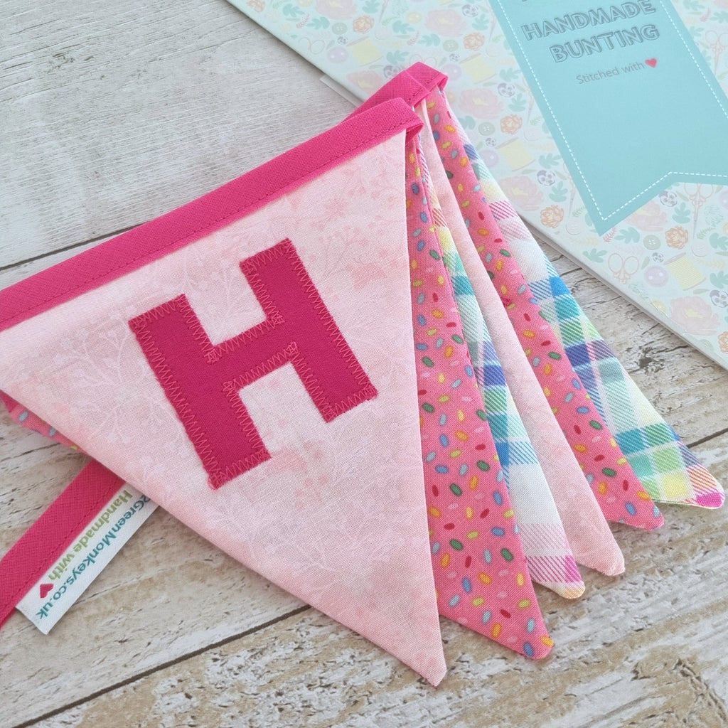 Personalised Bunting - Pink Sprinkles - 2 Green Monkeys