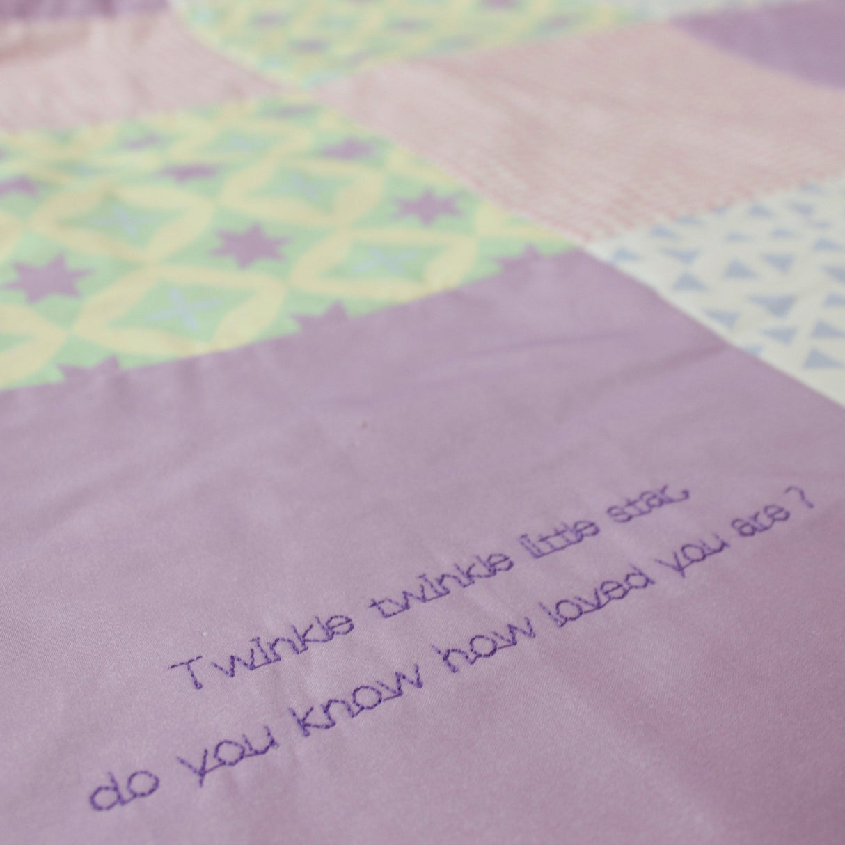 Personalised Embroidered Message Quilt - 2 Green Monkeys