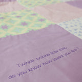 Personalised Embroidered Message Quilt - 2 Green Monkeys