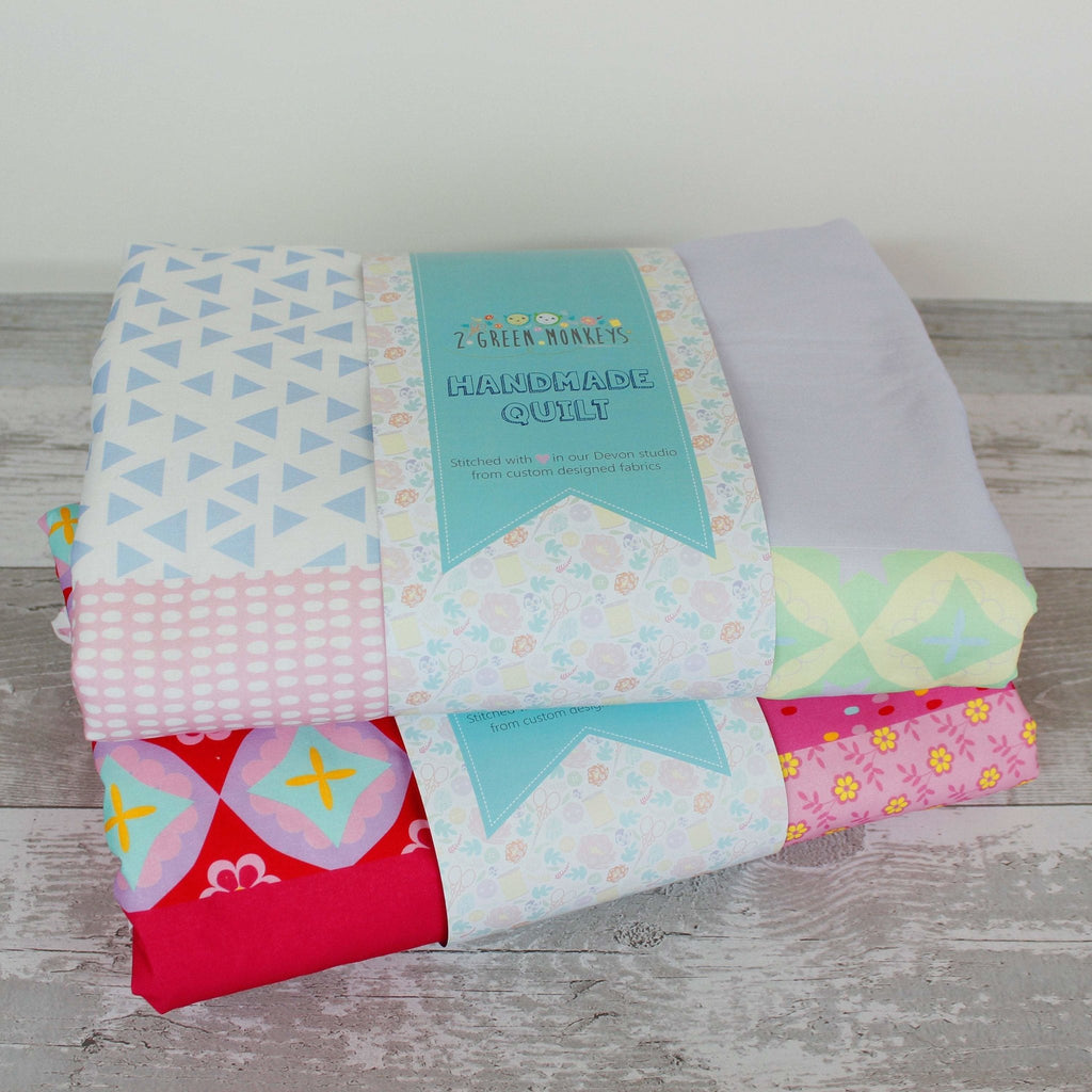Personalised embroidered quilt - bright farm design - 2 Green Monkeys