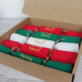Personalised Plastic Free Christmas Cracker / Fabric Napkin (single) - 2 Green Monkeys