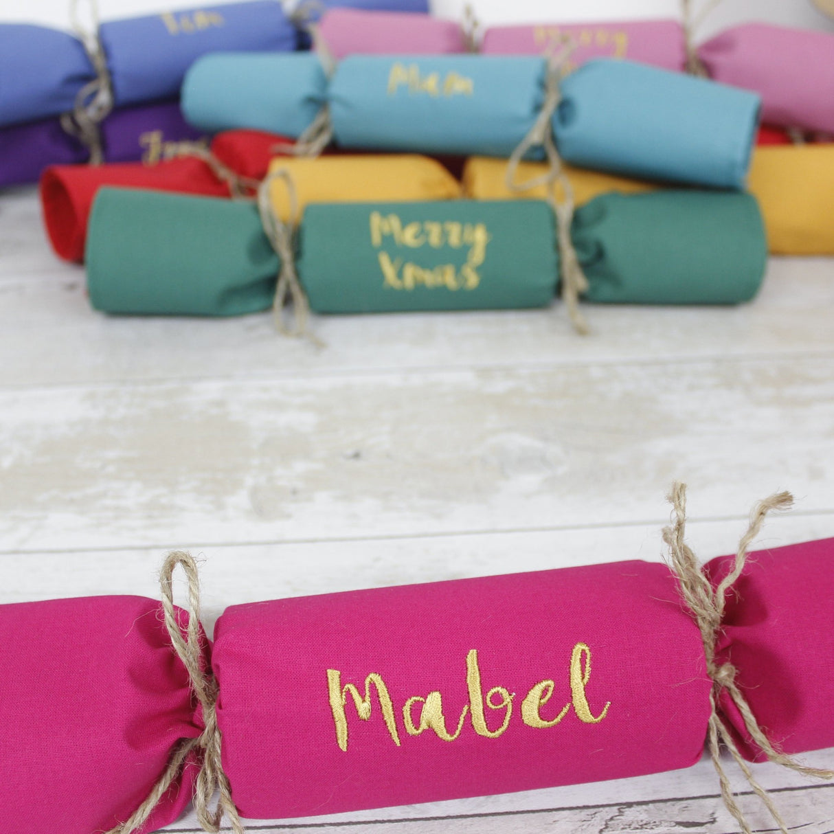 Personalised Plastic Free Christmas Cracker / Fabric Napkin (single) - 2 Green Monkeys