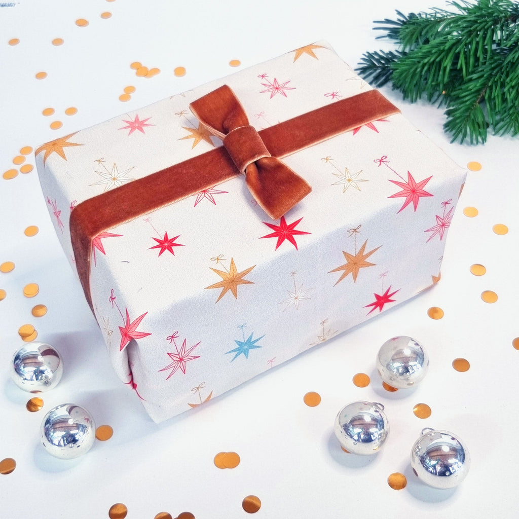 Reusable Christmas Gift Wrap - Star Design - 2 Green Monkeys