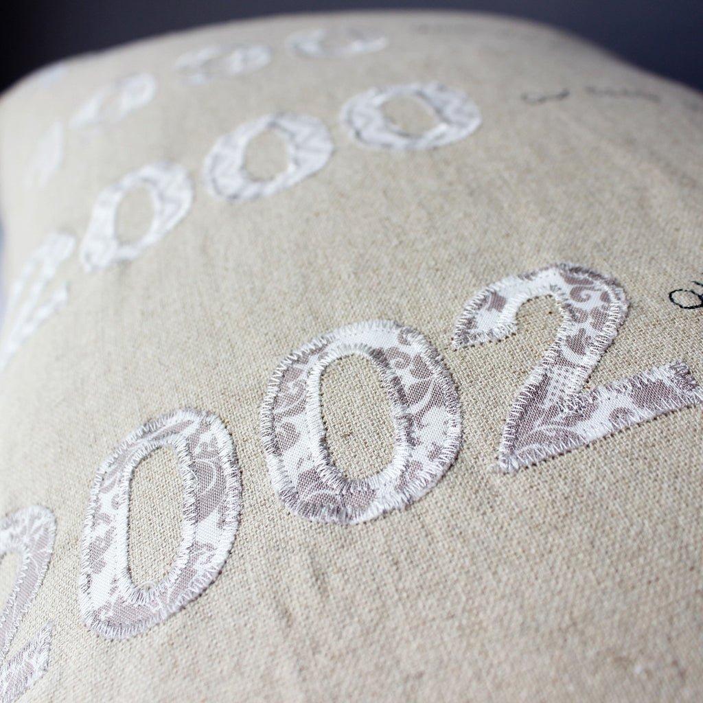 Silver Wedding Anniversary Gift Cushion - Personalised 25th - 2 Green Monkeys